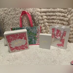 Lilly Pulitzer Tote, Boxes, and Gift Bags Set